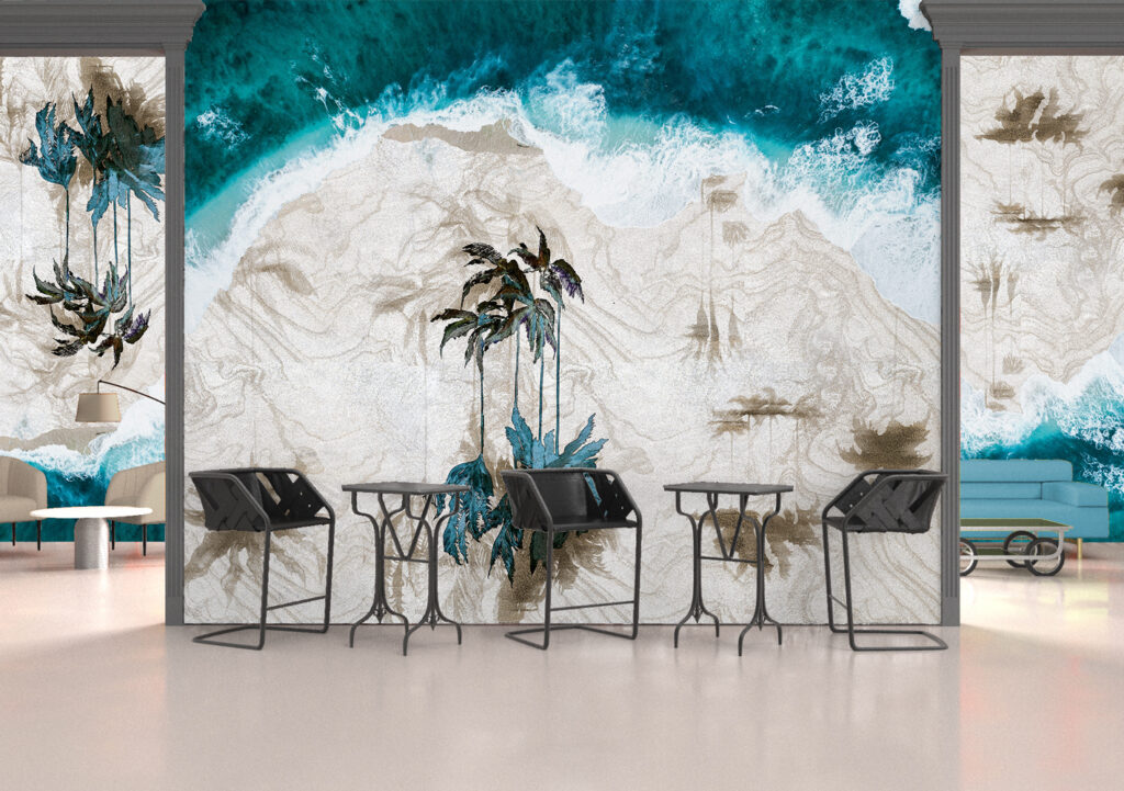 "Ocean breeze" art wallpaper by Tara home/wallsbeyond.com